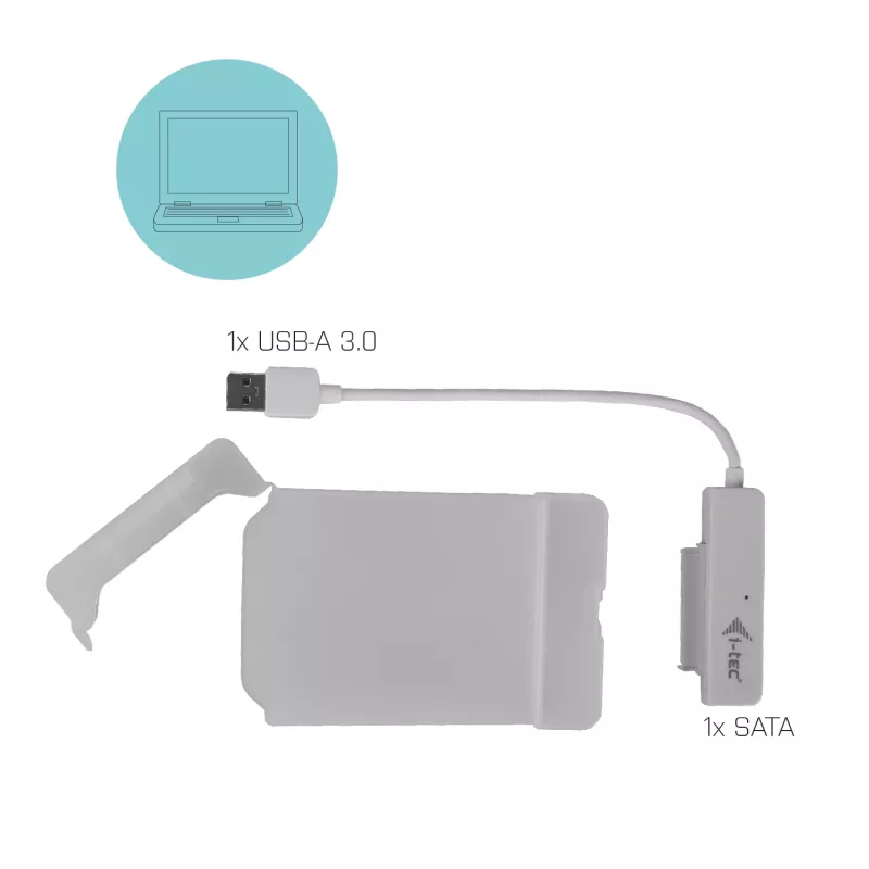 HDD/SSD korpuss i-tec MySafe USB 3.0 Easy 2,5 collu ārējais korpuss – balts