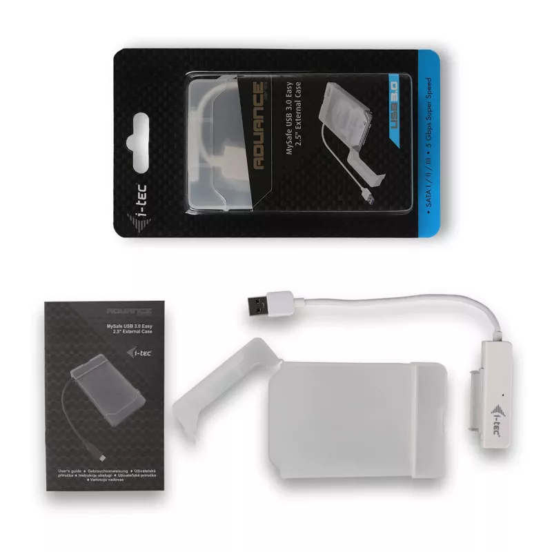 HDD/SSD korpuss i-tec MySafe USB 3.0 Easy 2,5 collu ārējais korpuss – balts