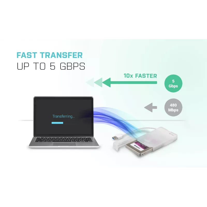 HDD/SSD korpuss i-tec MySafe USB 3.0 Easy 2,5 collu ārējais korpuss – balts