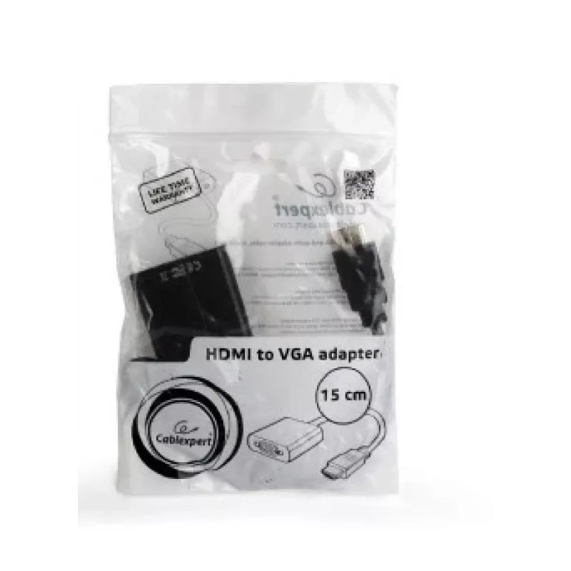 GEMBIRD HDMI uz VGA pārveidotāja kabelis, viena pieslēgvieta, melns