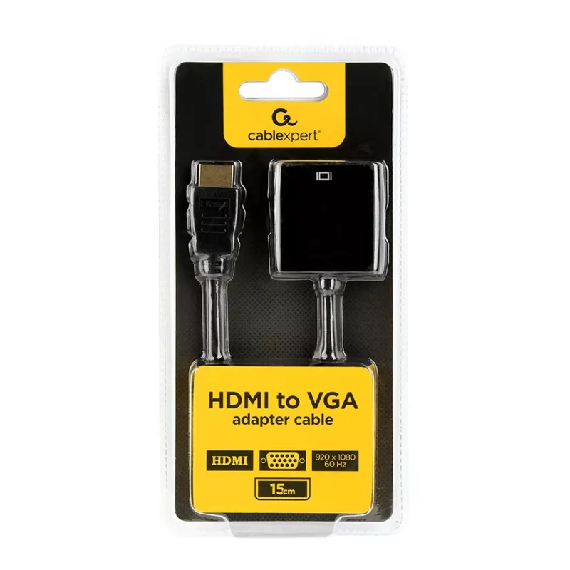 GEMBIRD HDMI uz VGA pārveidotāja kabelis, viena pieslēgvieta, melns