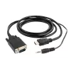 GEMBIRD HDMI uz VGA un audio adaptera kabelis, viena pieslēgvieta, 1,8 m - melns