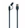 GEMBIRD USB uz Apple Lightning un Micro USB uzlādes kombinētais kabelis 1m - melns