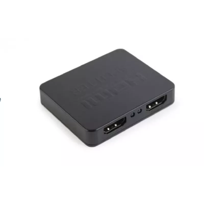 HDMI video sadalītājs GEMBIRD DSP-2PH4-03 — 2x HDMI izejas, līdz 3840×2160, 225 MHz joslas platums, HDCP, 5 V līdzstrāva, melns
