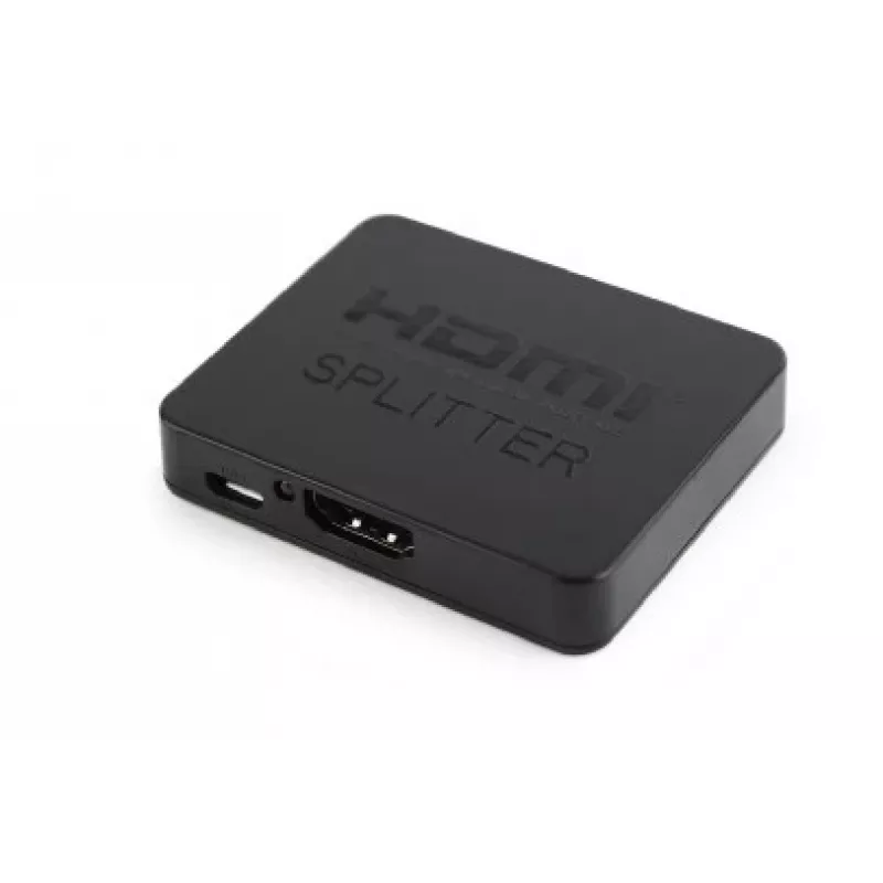 HDMI video sadalītājs GEMBIRD DSP-2PH4-03 — 2x HDMI izejas, līdz 3840×2160, 225 MHz joslas platums, HDCP, 5 V līdzstrāva, melns