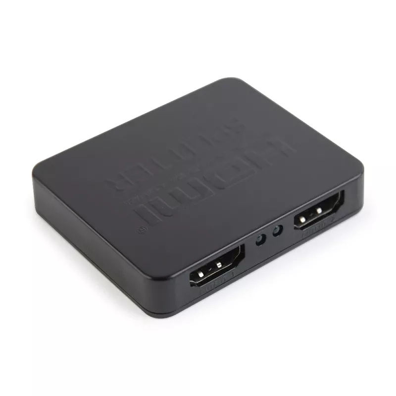 HDMI video sadalītājs GEMBIRD DSP-2PH4-03 — 2x HDMI izejas, līdz 3840×2160, 225 MHz joslas platums, HDCP, 5 V līdzstrāva, melns