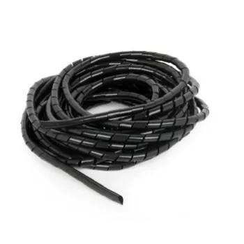 GEMBIRD 12mm spirāles tipa kabeļu aptinums, 10 m - Melns