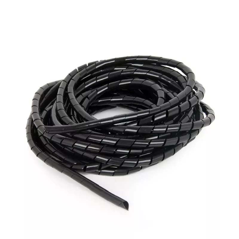GEMBIRD 12mm spirāles tipa kabeļu aptinums, 10 m - Melns