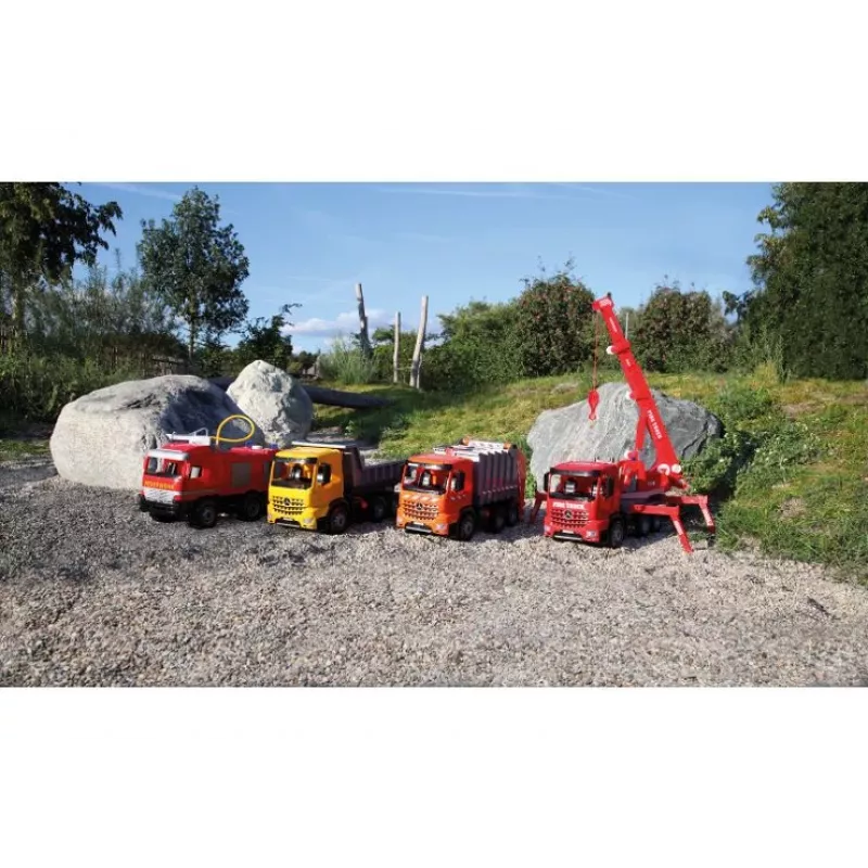 Lena GIGA TRUCKS ugunsdzēsēju celtņa mašīna Arocs, Celtņa mašīnas modelis, 3 gadi, Melna, Pelēka, Sarkana