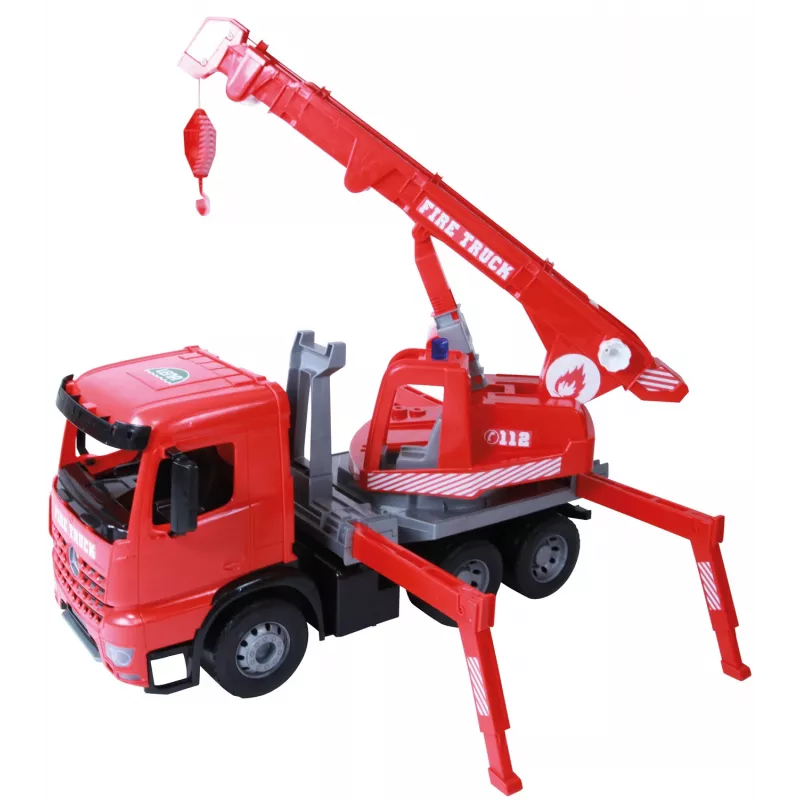 Lena GIGA TRUCKS ugunsdzēsēju celtņa mašīna Arocs, Celtņa mašīnas modelis, 3 gadi, Melna, Pelēka, Sarkana