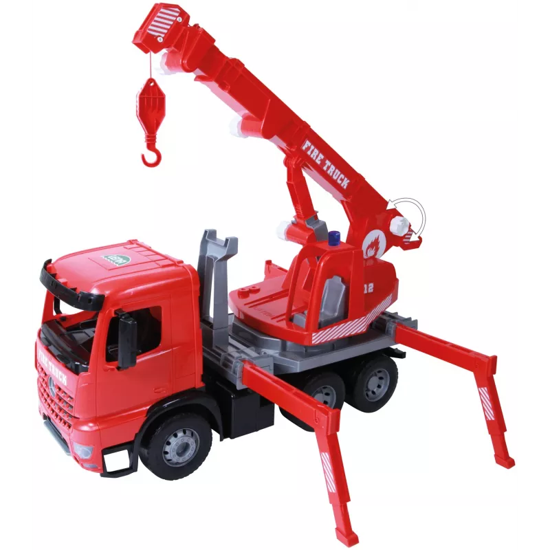 Lena GIGA TRUCKS ugunsdzēsēju celtņa mašīna Arocs, Celtņa mašīnas modelis, 3 gadi, Melna, Pelēka, Sarkana