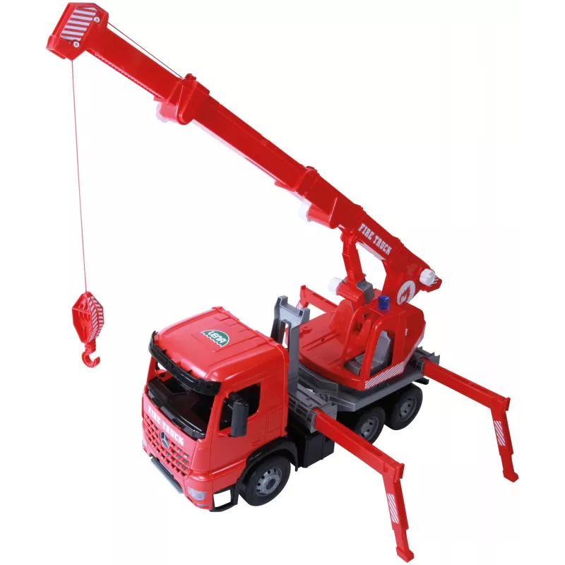 Lena GIGA TRUCKS ugunsdzēsēju celtņa mašīna Arocs, Celtņa mašīnas modelis, 3 gadi, Melna, Pelēka, Sarkana