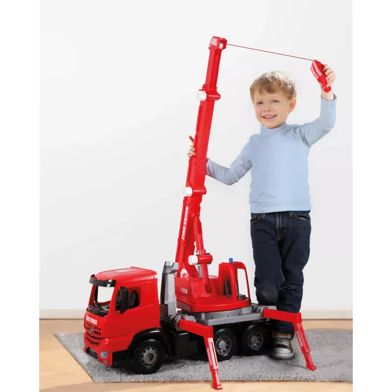 Lena GIGA TRUCKS ugunsdzēsēju celtņa mašīna Arocs, Celtņa mašīnas modelis, 3 gadi, Melna, Pelēka, Sarkana