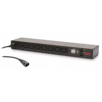 APC NetShelter Switched Rack PDU, 1U, 1PH, 2.3kW 230V 10A vai 2.5kW 208V 12A, 8 C13 kontaktligzdas, C14 vads