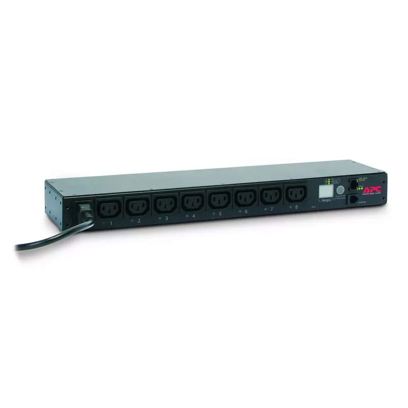 APC NetShelter Switched Rack PDU, 1U, 1PH, 2.3kW 230V 10A vai 2.5kW 208V 12A, 8 C13 kontaktligzdas, C14 vads