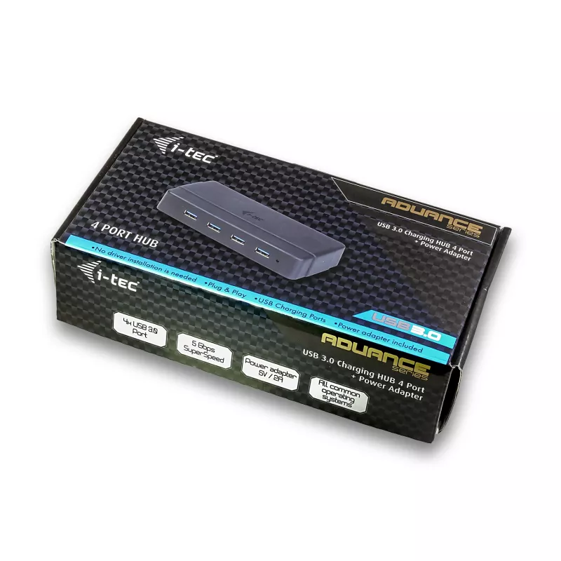 i-tec USB 3.0 Charging HUB 4 portu barošanas adapteris USB 3.2 Gen 1 Type-B