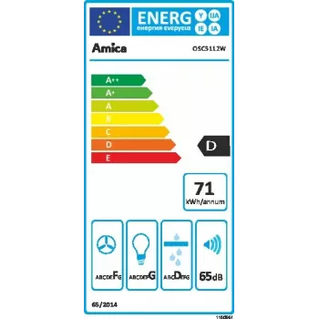 Amica OSC5112W tvaika nosūcējs, alumīnija filtrs, 65 dB