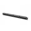 Plāksteru panelis 1U LANBERG PPU5-1024-B — 24 portu CAT5e, metāla, melns, 445×32,5×44,5 mm