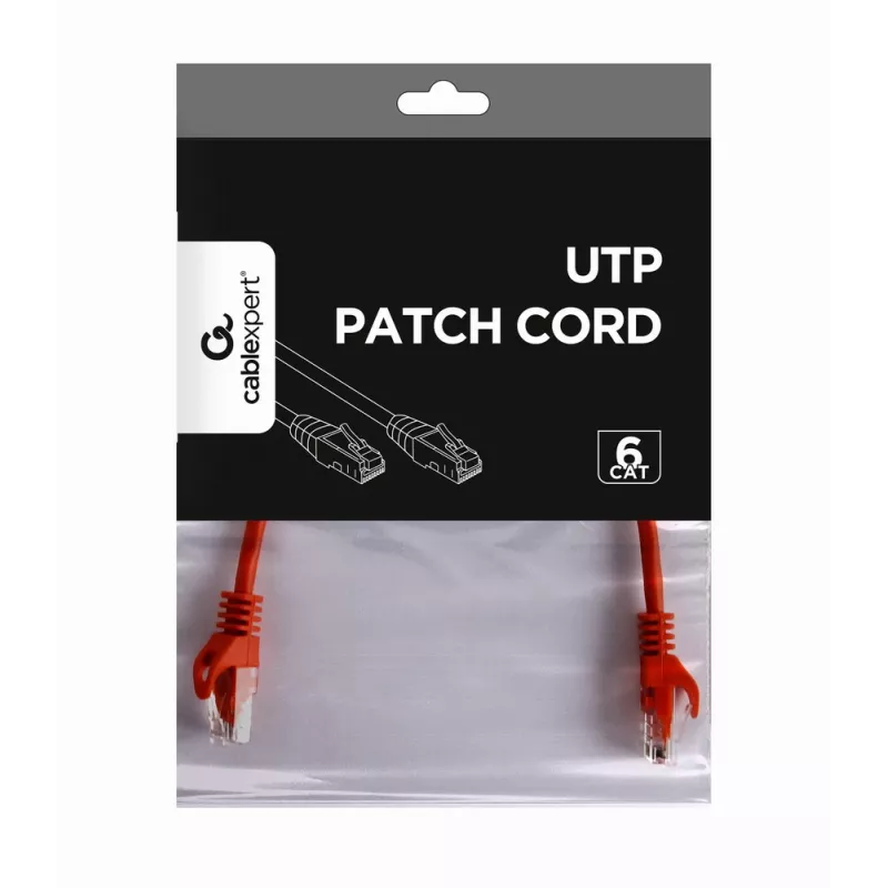 GEMBIRD komutācijas kabelis - CAT6 - UTP - 25cm - Red