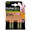 Duracell AAA (4 gab.) uzlādējamā baterija — niķeļa-metāla hidrīda (NiMH)