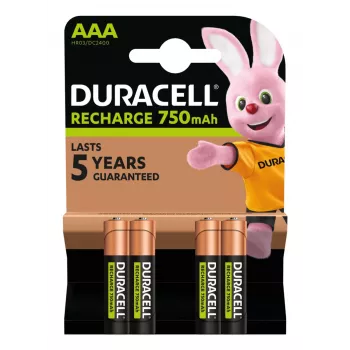 Duracell AAA (4 gab.) uzlādējamā baterija — niķeļa-metāla hidrīda (NiMH)