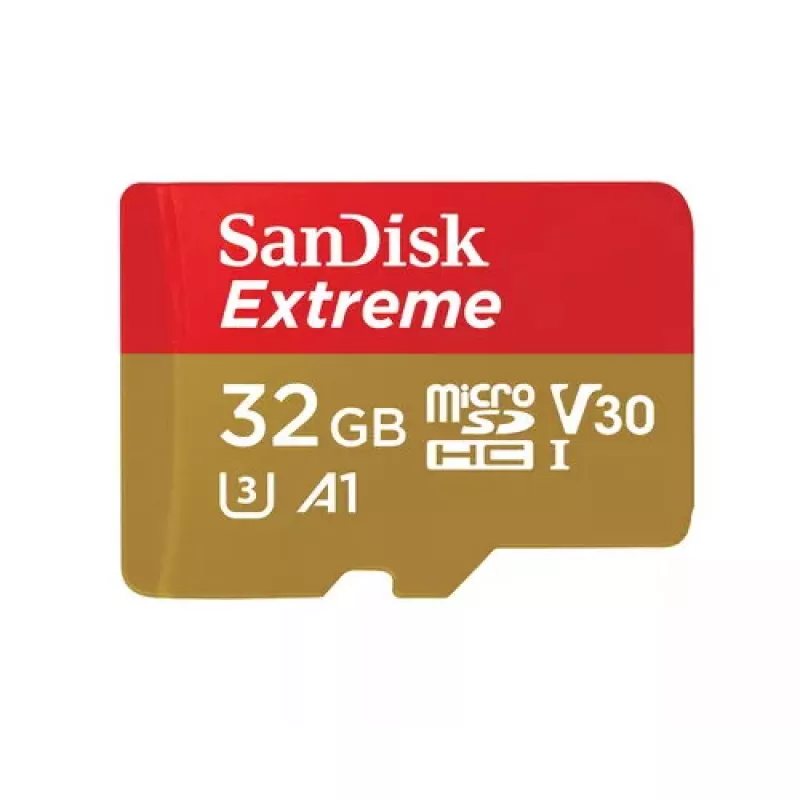 WESTERN DIGITAL SanDisk micro SDXC Extreme 32GB (A1/ V30/ U3/ UHS-I/ Cl.10/ R100/ W60) + adapteris darbības kamerai