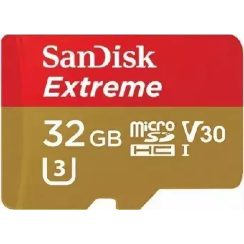 WESTERN DIGITAL SanDisk micro SDXC Extreme 32GB (A1/ V30/ U3/ UHS-I/ Cl.10/ R100/ W60) + adapteris darbības kamerai