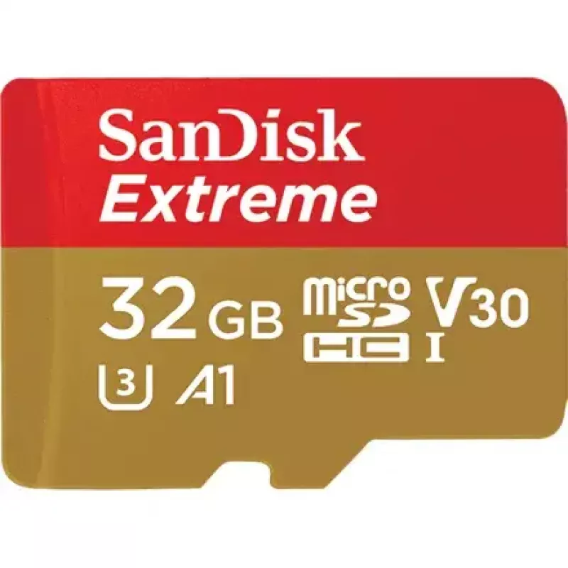 WESTERN DIGITAL SanDisk micro SDXC Extreme 32GB (A1/ V30/ U3/ UHS-I/ Cl.10/ R100/ W60) + adapteris darbības kamerai