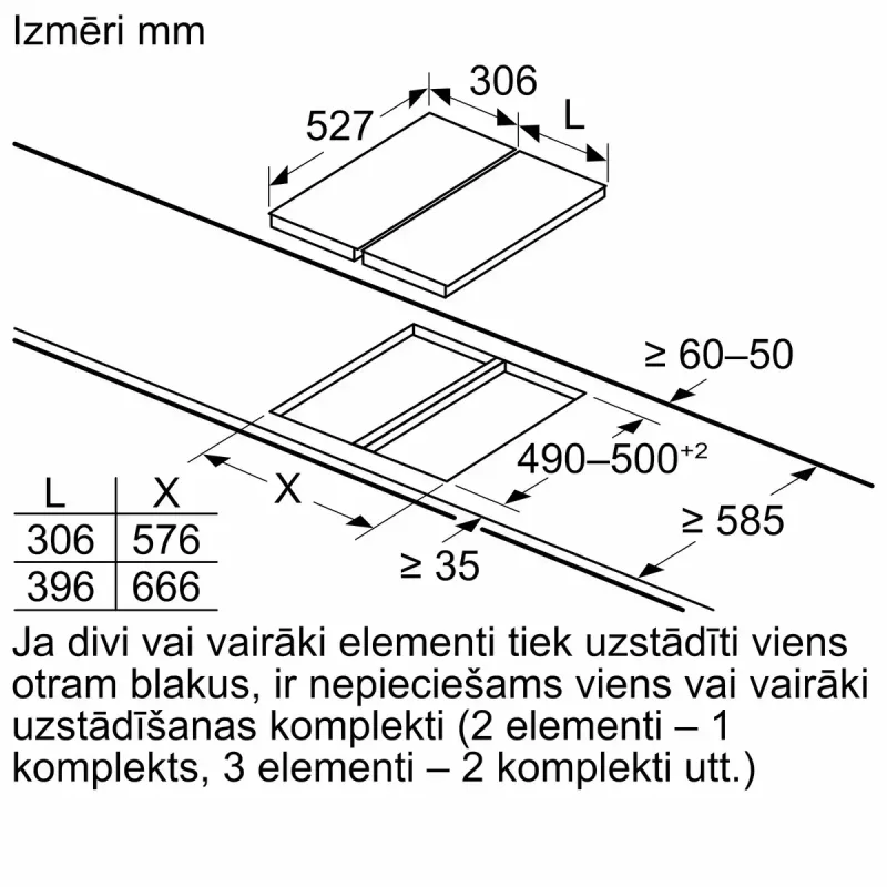 Bosch PIB375FB1E plīts virsma Melna, Nerūsējošais tērauds Iebūvējama Zonu indukcijas plīts virsma 2 zona(s)