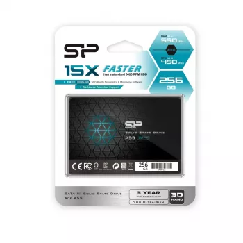 2.5 collu SATA III SSD Silicon Power Ace A55 256 GB, 3D TLC, līdz 550/450 MB/s, 7 mm