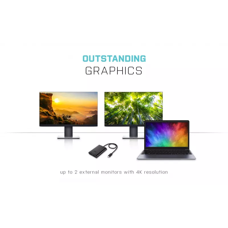 i-tec USB-C 3.1 Dual 4K HDMI video adapteris, 3.2 Gen 1 (3.1 Gen 1), USB Type-C, HDMI izeja, 3840 x 2160 pikseļi