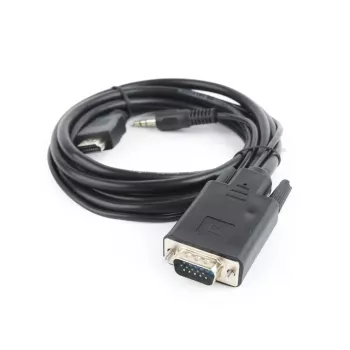 GEMBIRD HDMI uz VGA un audio adaptera kabelis, viens ports, 3 m, melns