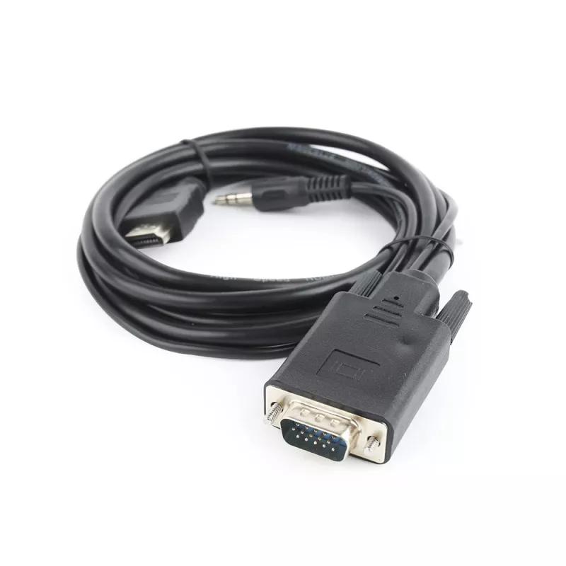 GEMBIRD HDMI uz VGA un audio adaptera kabelis, viens ports, 3 m, melns