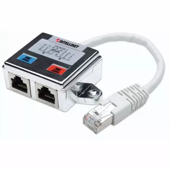 Intellinet 2 portu modulārais sadalītājs, Cat5e, FTP, ļauj diviem RJ45 portiem koplietot vienu Cat5e tīkla kabeli