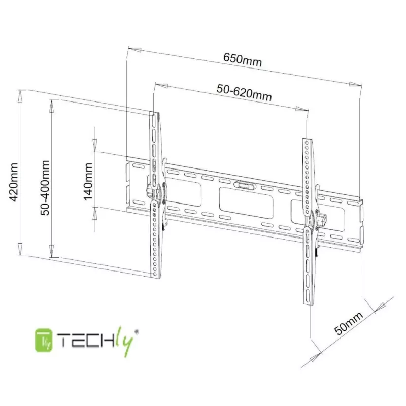 Techly 40-65 collu sienas kronšteins LED LCD televizoram ar slīpumu ICA-PLB 131L