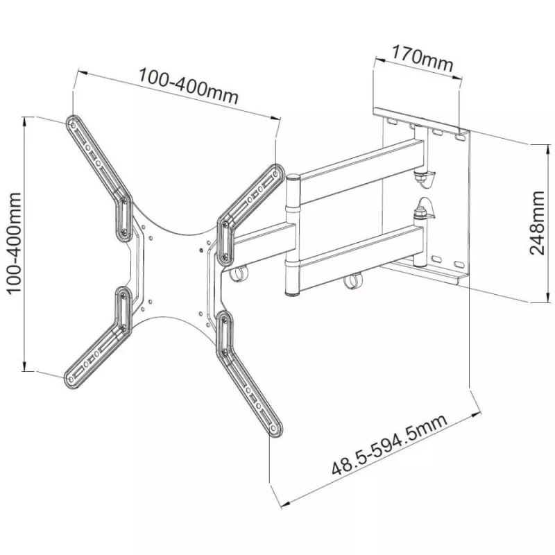 Techly 23-55 Universal LCD TV Wall Mount Bracket Melns” ICA-PLB 136M