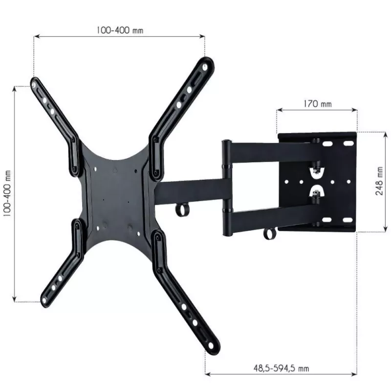 Techly 23-55 Universal LCD TV Wall Mount Bracket Melns” ICA-PLB 136M