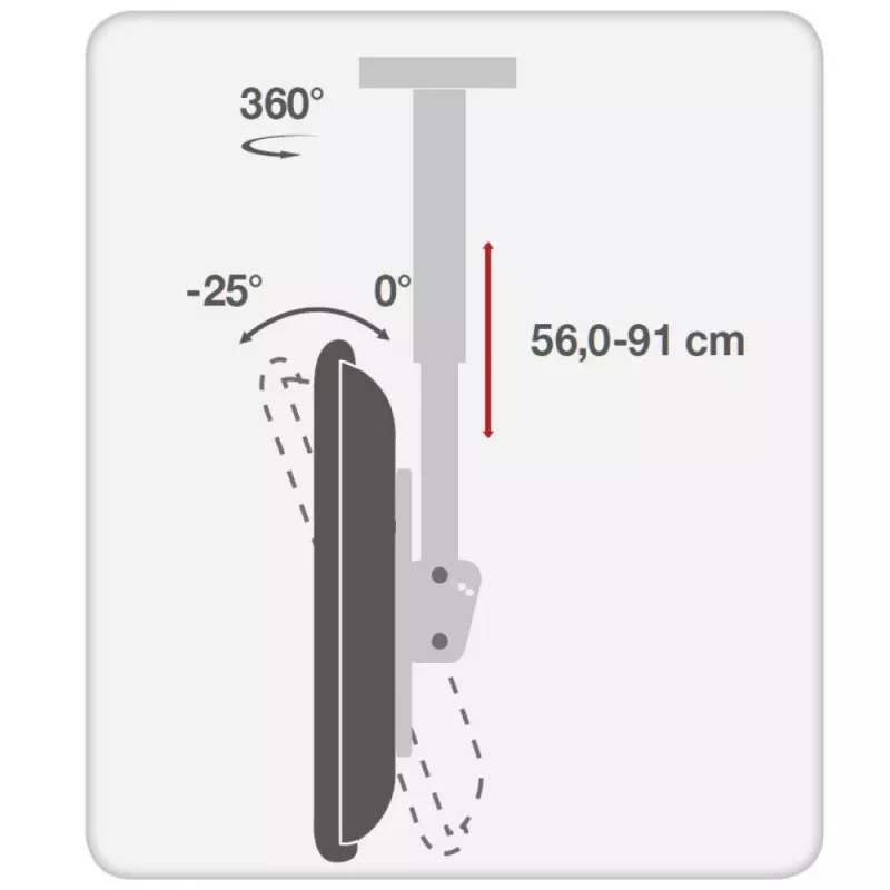 Techly 32-55 Telescopic Ceiling Universal LED TV LCD Support” ICA-CPLB 944S