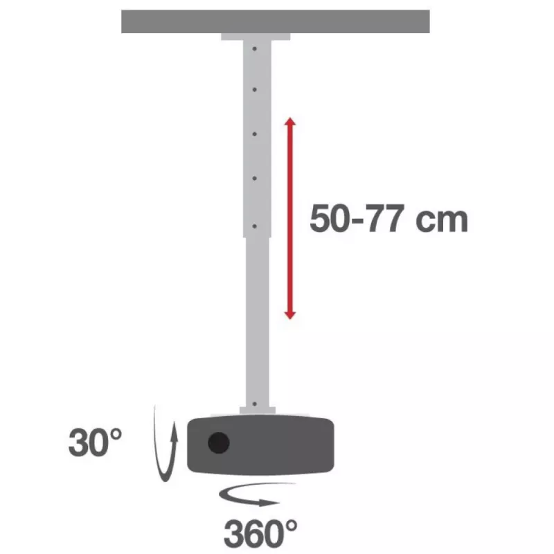 Techly Support Projector Ceiling Extension 500-770 mm Balts ICA-PM 104MW