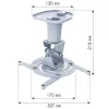 Techly Universal Ceiling Bracket for Projector, balta ICA-PM 100WH