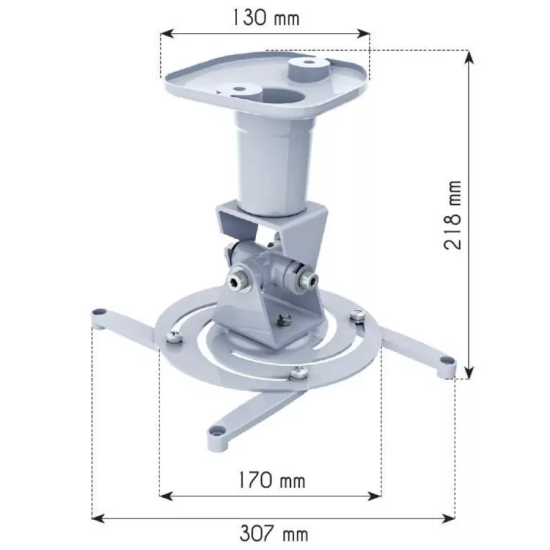 Techly Universal Ceiling Bracket for Projector, balta ICA-PM 100WH
