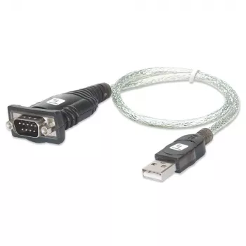 USB–seriālā adapteris Techly IDATA USB-SER-2T, USB-A tēviņš uz DB-9 tēviņš, 0,45 m, caurspīdīgi balts