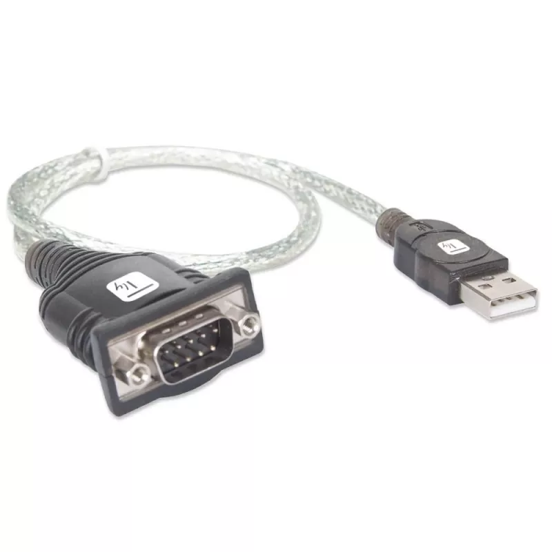 USB–seriālā adapteris Techly IDATA USB-SER-2T, USB-A tēviņš uz DB-9 tēviņš, 0,45 m, caurspīdīgi balts