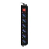 Techly Jauda Strip 6 Sockets Melns with VDE Plug IUPS-PCP-6V