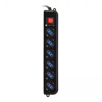 Techly Jauda Strip 6 Sockets Melns with VDE Plug IUPS-PCP-6V
