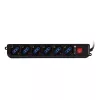 Techly Jauda Strip 6 Sockets Melns with VDE Plug IUPS-PCP-6V