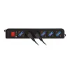 Techly Jauda Strip 6 Sockets Melns with VDE Plug IUPS-PCP-6V
