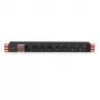 Techly I-CASE STRIP-81UD power distribution unit (PDU) 8 AC outlet(s) 1U Melns, Sarkans