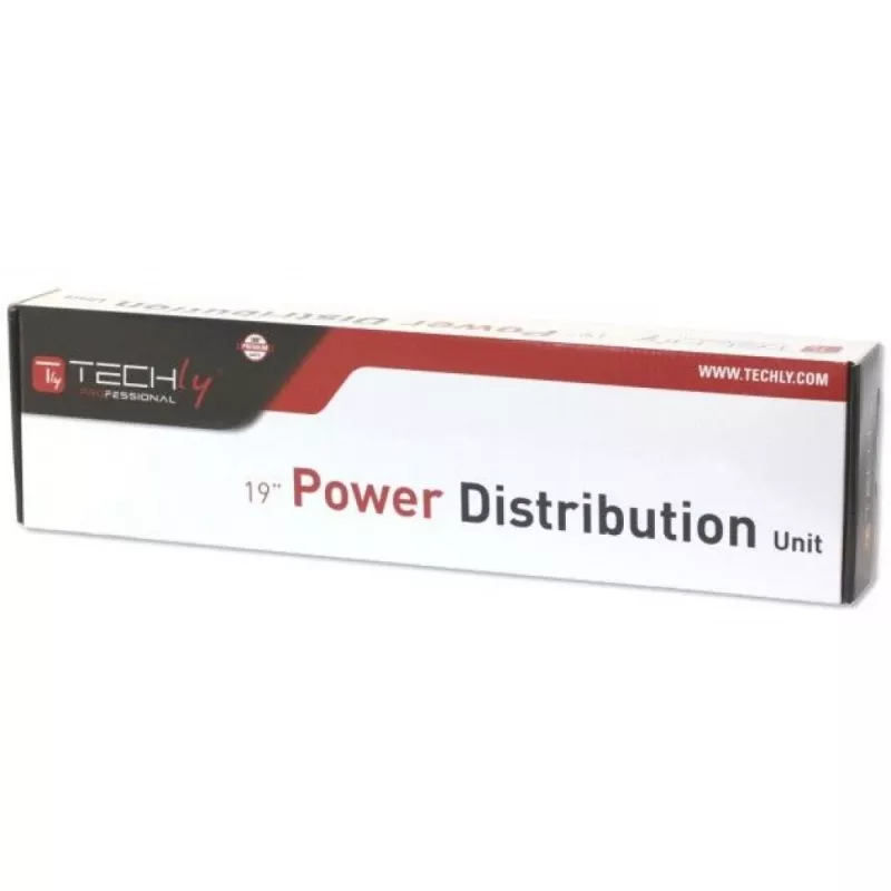 Techly I-CASE STRIP-81UD power distribution unit (PDU) 8 AC outlet(s) 1U Melns, Sarkans