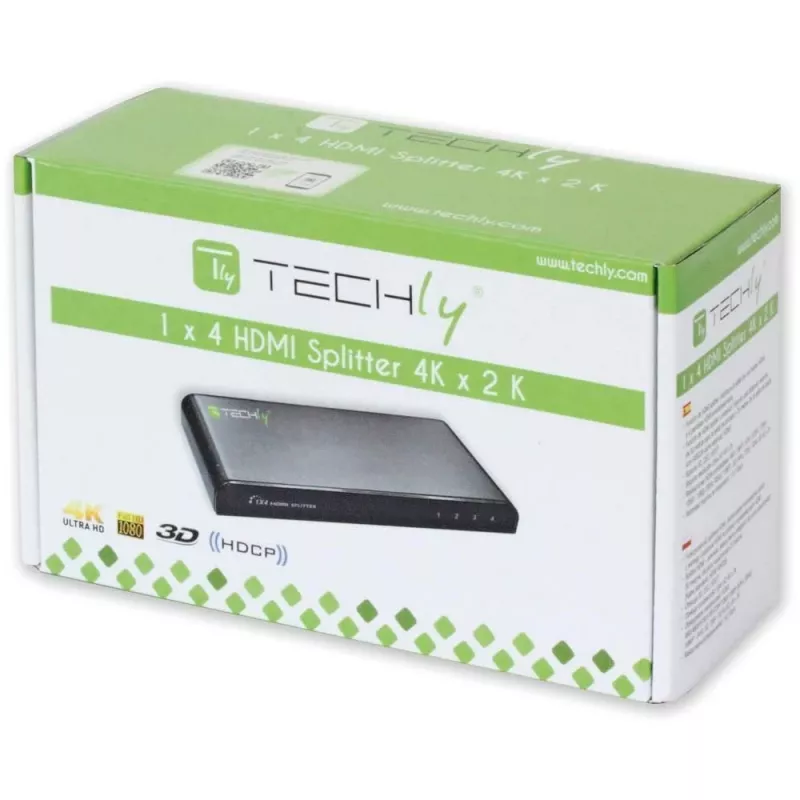 Techly HDMI sadalītājs, 4 virzienu, 4K*2K, IDATA HDMI-4K4, HDMI, 4x HDMI, 1x HDMI F, 4096 x 2160 pikseļi, melns, 36 biti